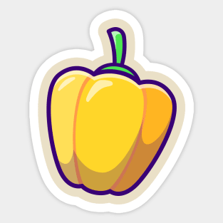 Yellow Bell Pepper Cartoon Sticker